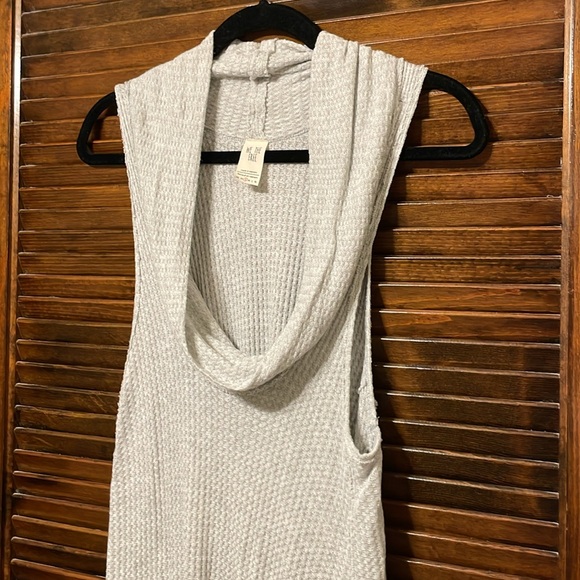 Free People Grey Swing It Cowl Neck Sleeveless Top - Picture 5 of 9